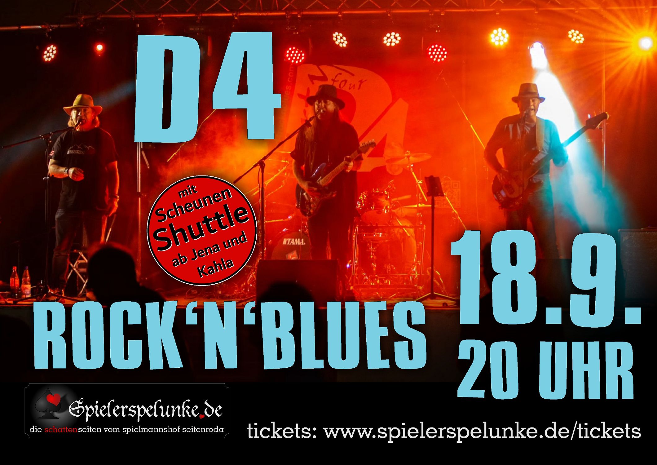 18.9. D4 The Dirty Four Rock'n'Blues live in der Spielerspelunke