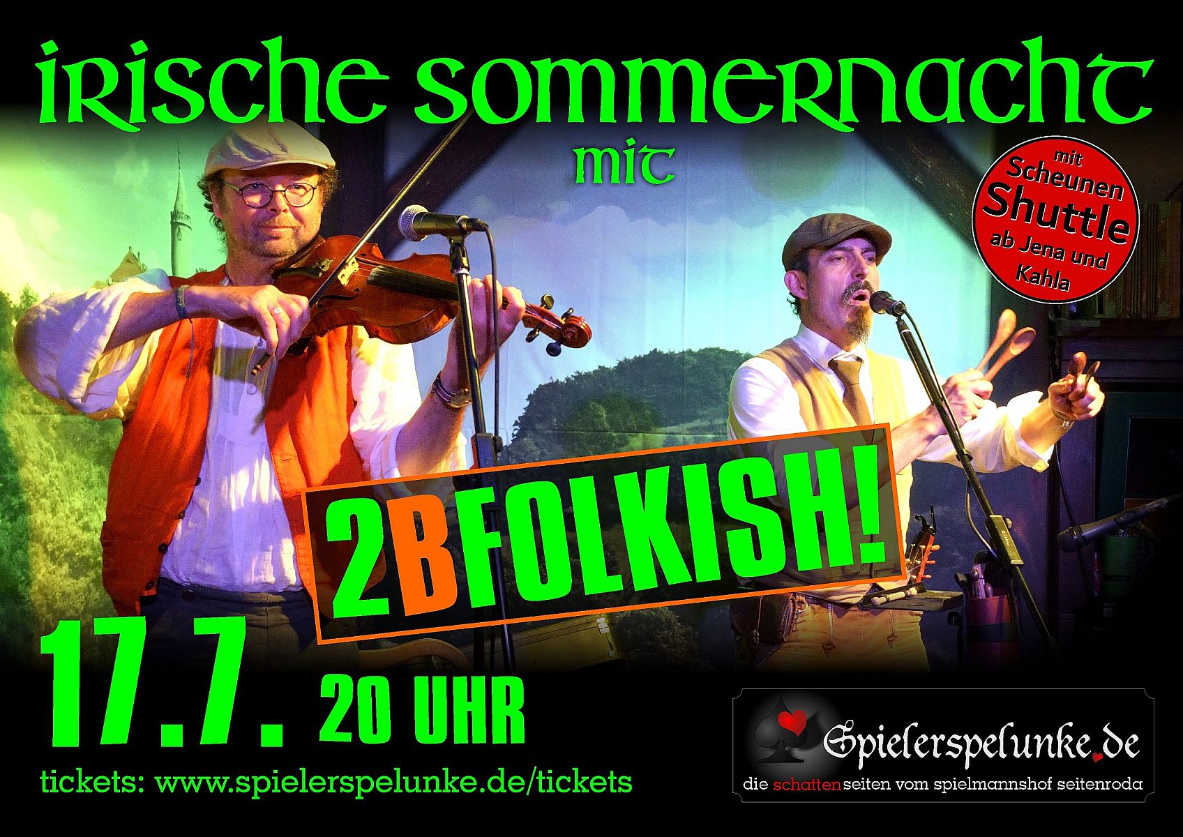 Irische Sommernacht in der Spielerspelunke mit 2Bfolkish live