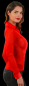 Preview: damenbluse rot mit transparenten streifen und wetlook
