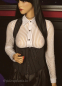 Preview: damenbluse weiss mit transparenten streifen und wetlook