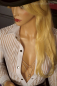Preview: damenbluse weiss mit transparenten streifen und wetlookarenten streifen und wetlook