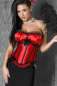 Preview: Burlesque Unterbrust Corsage mit angesetzten Satin-Cups, schwarzer Spitze und Satinschleifen