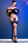 Preview: halterlose damen strümpfe hautfarben schwarz mit naht und breitem spitzensaum lingerie dessous spielerspelunke