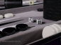 Preview: backgammon spielekoffer kunstleder schwarz velour grau schwarz weiß