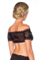 Preview: sexy bauchfrei schulterfrei bluse schwarz transparent spielerspelunke
