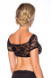 Preview: sexy bauchfrei bluse kurzarm schwarz transparent spitze spielerspelunke