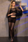Preview: transparentes netz lingerie set aus bh top und rock schwarz spielerspelunke