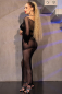Preview: transparentes netz lingerie set aus bh top und rock schwarz spielerspelunke