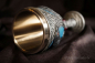Preview: Gothic Fantasy LARP Trinkkelch mit Rabenmotiv und Edelstahleinsatz