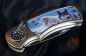 Preview: western biker camping klappmesser wolf 3d bild