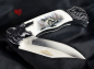 Preview: western biker camping klappmesser wolfsrelief