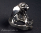 Preview: Edelstahlring Thors Hammer mit Löwenkopf