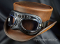 Preview: steampunk gothic googles motorradbrille vintage schwarz chrom