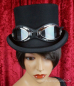 Preview: steampunk gothic googles motorradbrille vintage schwarz chrom