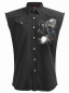 Preview: biker weste rider denim stone washed workershirt bedruckt