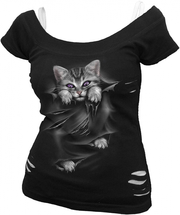 spielerspelunke girlie shirt cat katze gothic