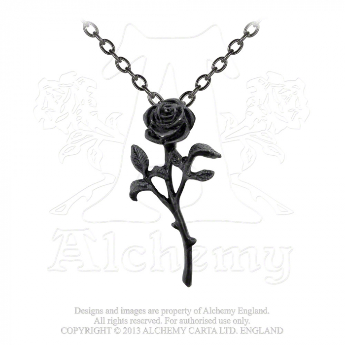 Spielerspelunke Halskette schwarze Rose