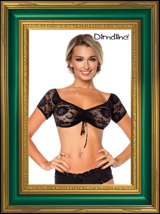 sexy bauchfrei bluse kurzarm schwarz transparent spitze spielerspelunke