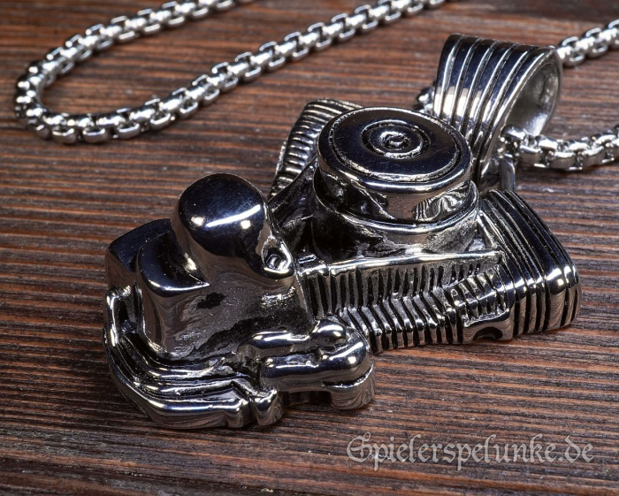 Spielerspelunke Halskette motorblock V-motor Biker Rocker
