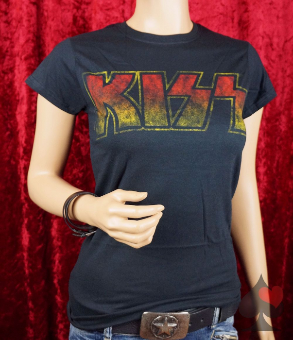kiss logo merchandise damen shirt