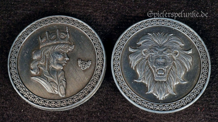 LARP Metall Spielmünze silberfarben 30mm
