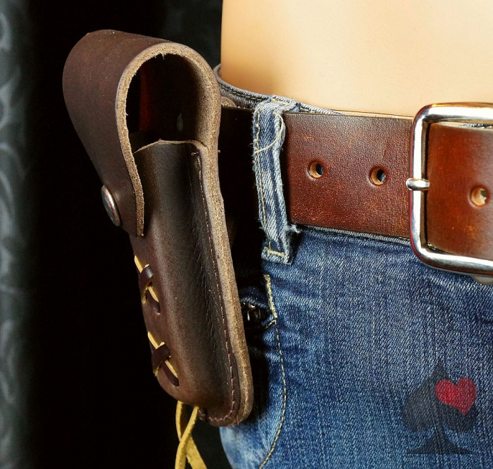 gürtel messer tasche western leder