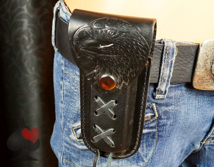 gürtel messer tasche western leder