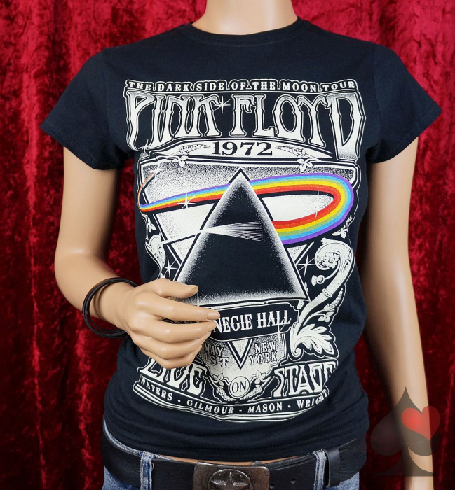 pink floyd the dark side of the moon tour 1972 damen band merchandise shirt
