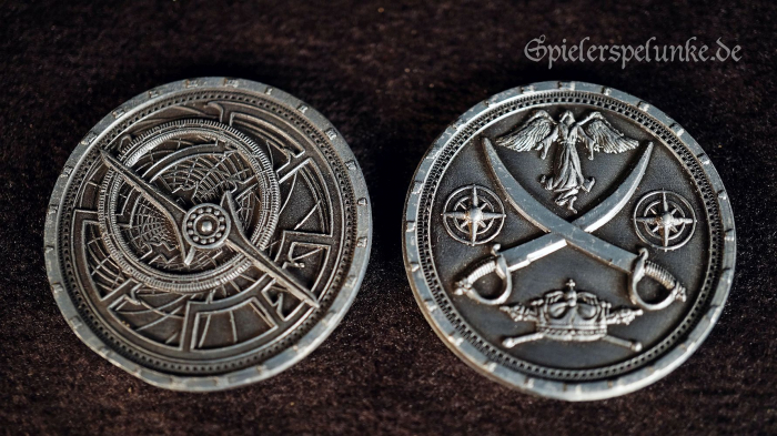 LARP Metall Spielmünze silberfarben 30mm