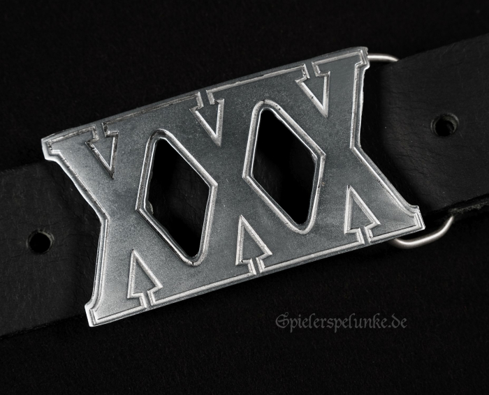 Gürtelschnalle "Triple-X" Silberfarben für Wechselgürtel bis 38mm