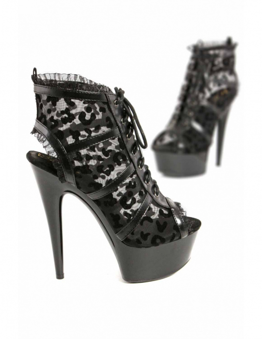 burlesque high heels viktorianisch plateausohle lackschwarz mesh leopardenmuster spielerspelunke