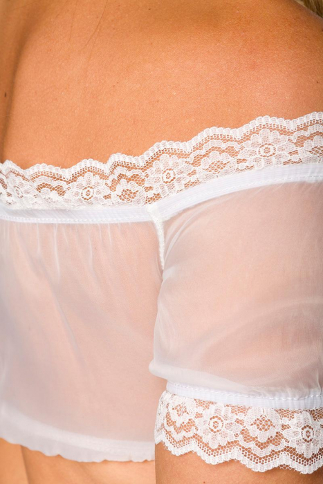 sexy bauchfrei schulterfrei bluse weiss transparent spielerspelunke