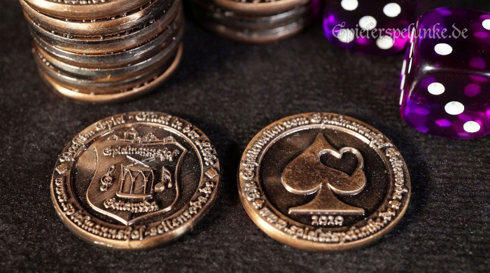 LARP Metall Spielmünze kupferfarben 25mm Spielerspelunke