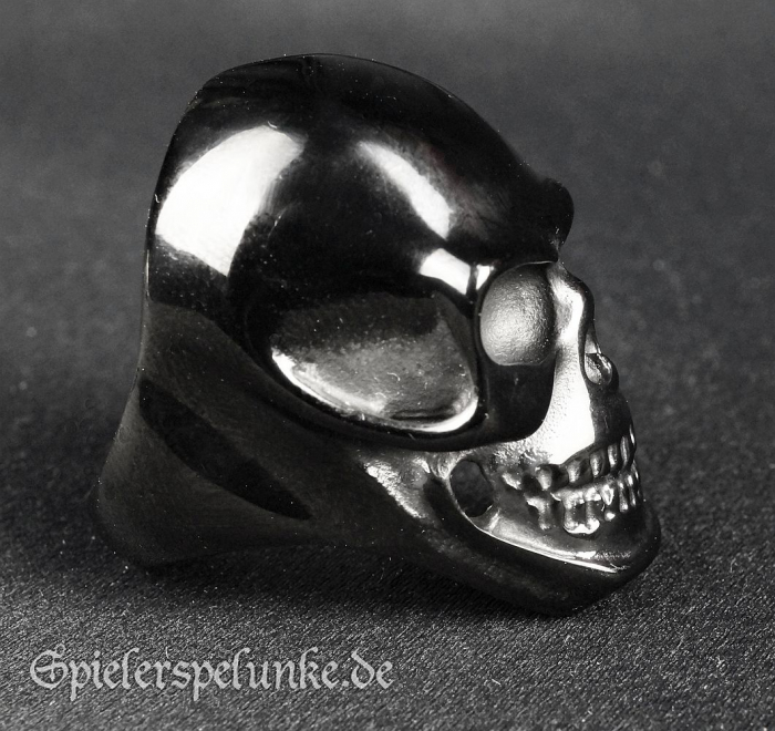 Edelstahlring schwarz Totenkopf Skull