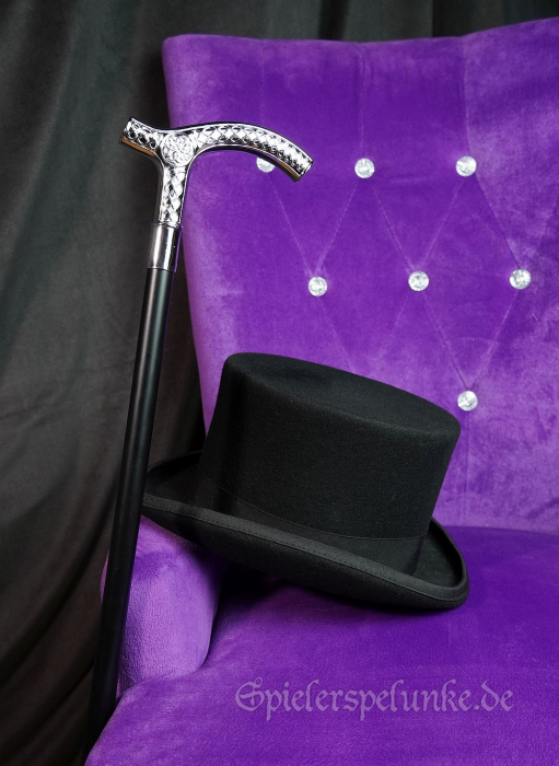 gehstock keltengriff gothic burlesque steampunk schwarz silber