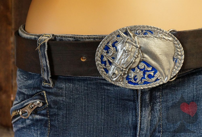 Gürtelschnalle Biker  Western Pferde Lasso