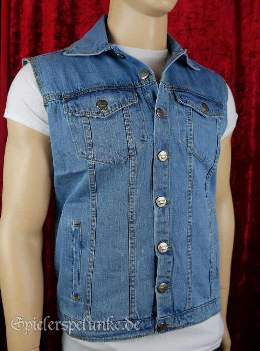 Herren Jeansweste mit Knöpfen blue Denim