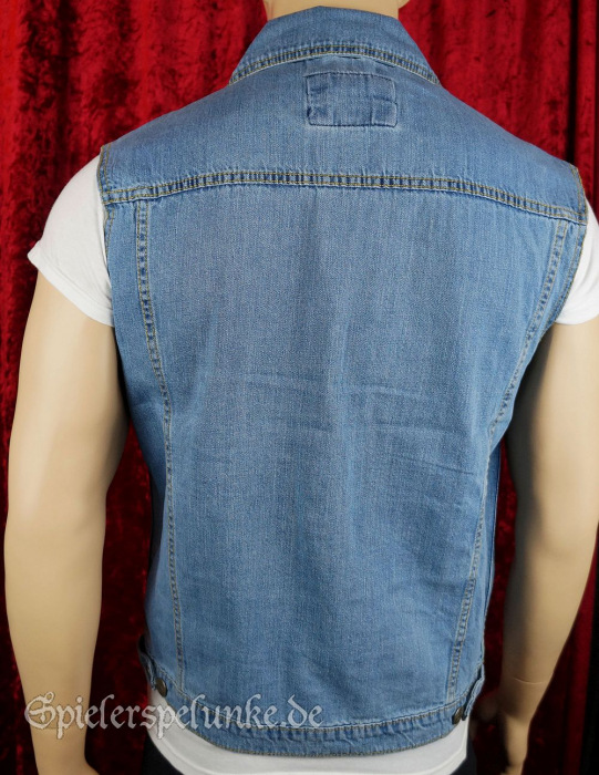 Herren Jeansweste mit Knöpfen blue Denim