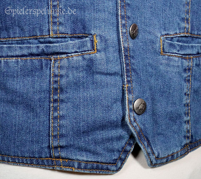 Herren Jeansweste klassisch mit Druckknöpfen mittelblau