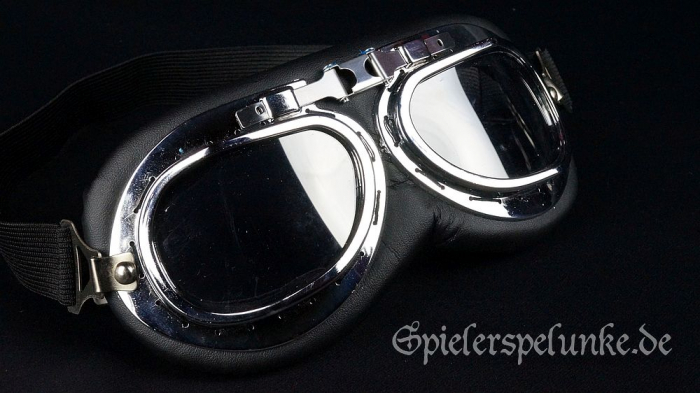 steampunk gothic googles motorradbrille vintage schwarz chrom