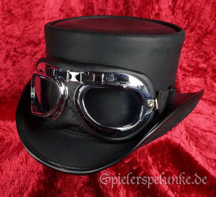 steampunk gothic googles motorradbrille vintage schwarz chrom