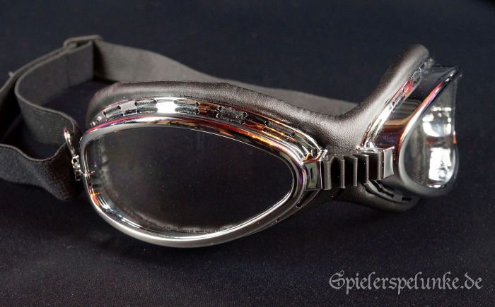 steampunk gothic googles motorradbrille vintage schwarz chrom