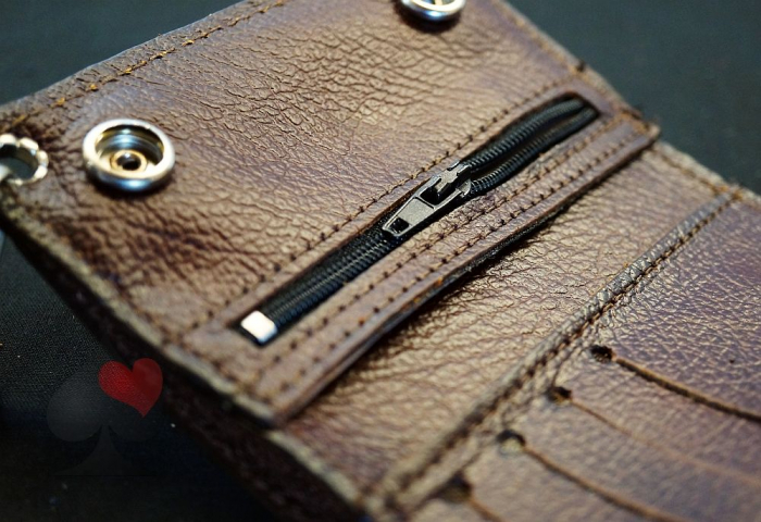 spielerspelunke biker geldbörse brieftasche wallet adler punziert