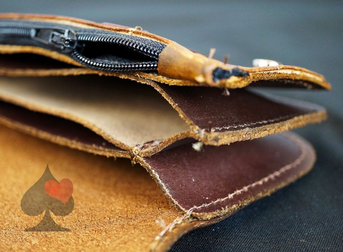 spielerspelunke biker geldbörse brieftasche wallet adler punziert