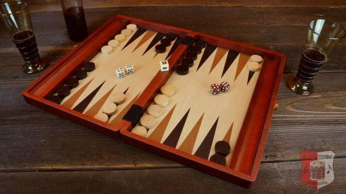 backgammon spielekassette erle mahagonifarben