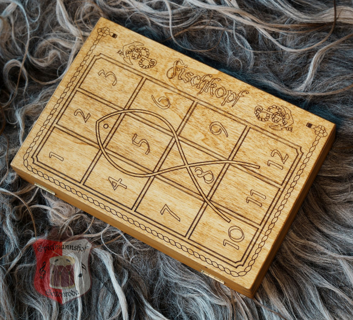 Preview: Drei historische Brettspiele in der Holzschatulle Holzspielesammlung