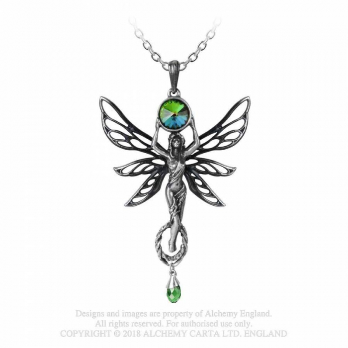 Spielerspelunke Halskette Zinn grüne fee alchemy gothic
