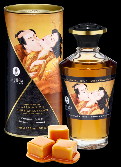 luxuriöses Massageöl "Caramel Kisses" mit kribbelndem Wärmeeffekt 100ml