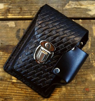 biker leder guerteltasche zigaretten feuerzeug