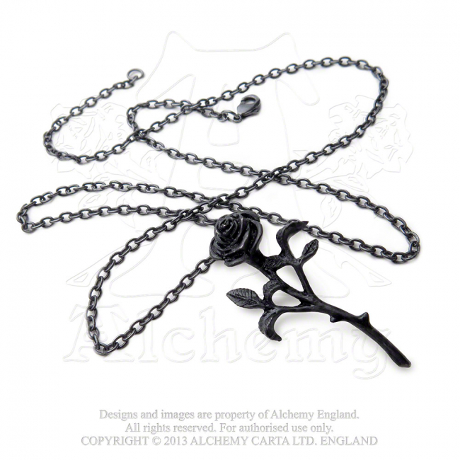 Spielerspelunke Halskette schwarze Rose